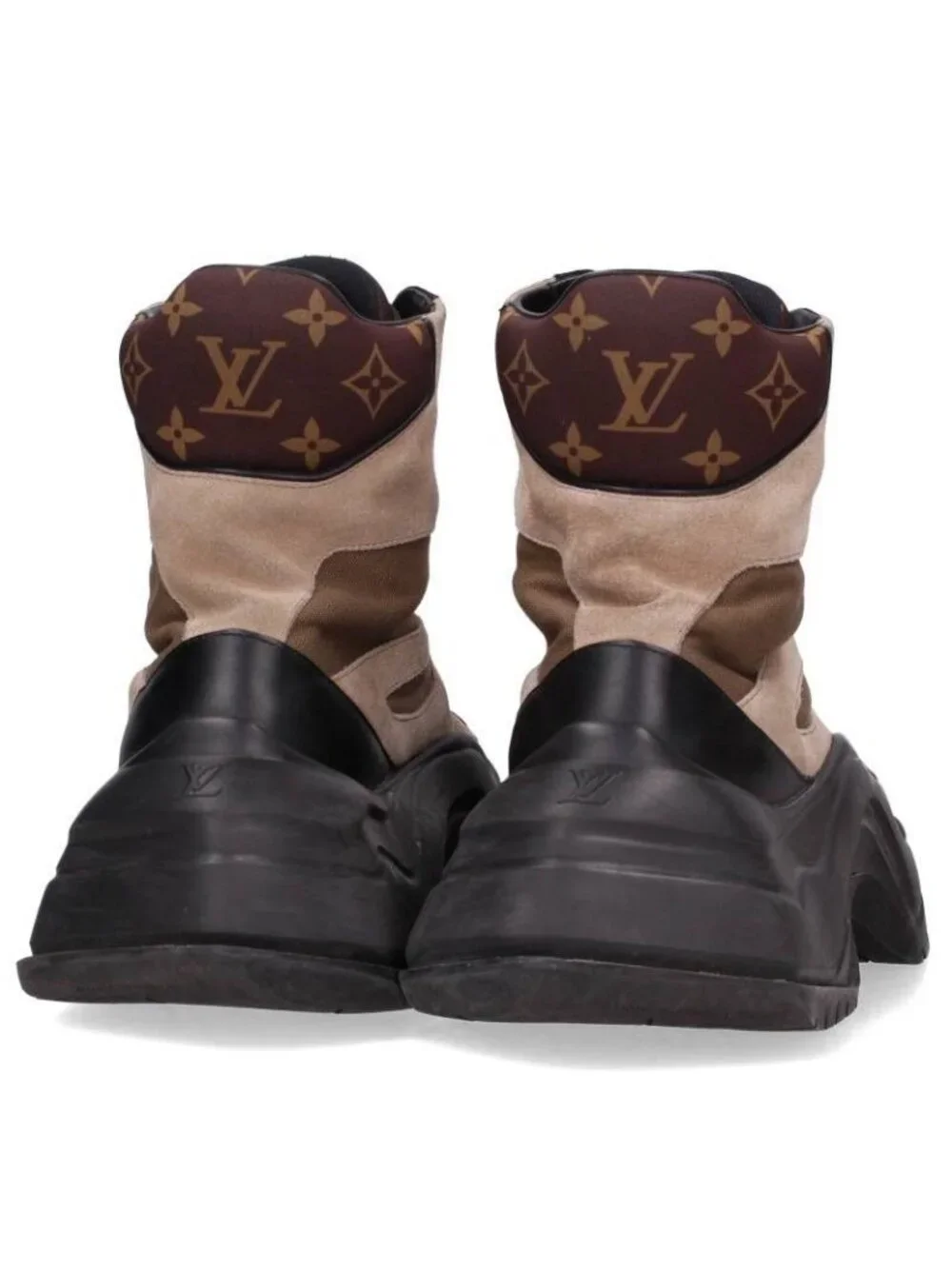 Louis Vuitton Arclight 2.0 Monogram Suede Switchable Lace Up Boots 8.5